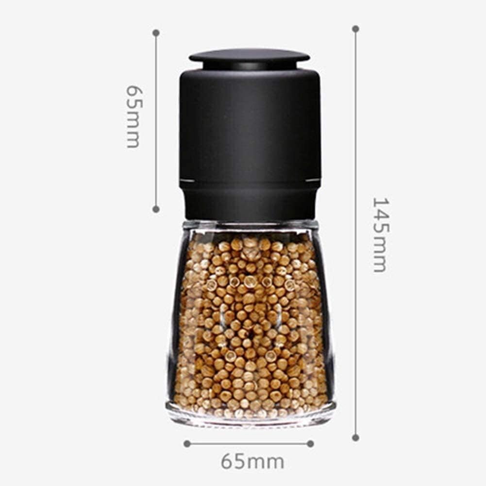 Salt and Pepper Grinder Set Pepper Grinder Refill Salt and Pepper Grinder, Manual Salt and Pepper Mill, Kitchen Ceramic Mill Hand Shaker, Adjustable Coarseness Glass Container Spice Grinders