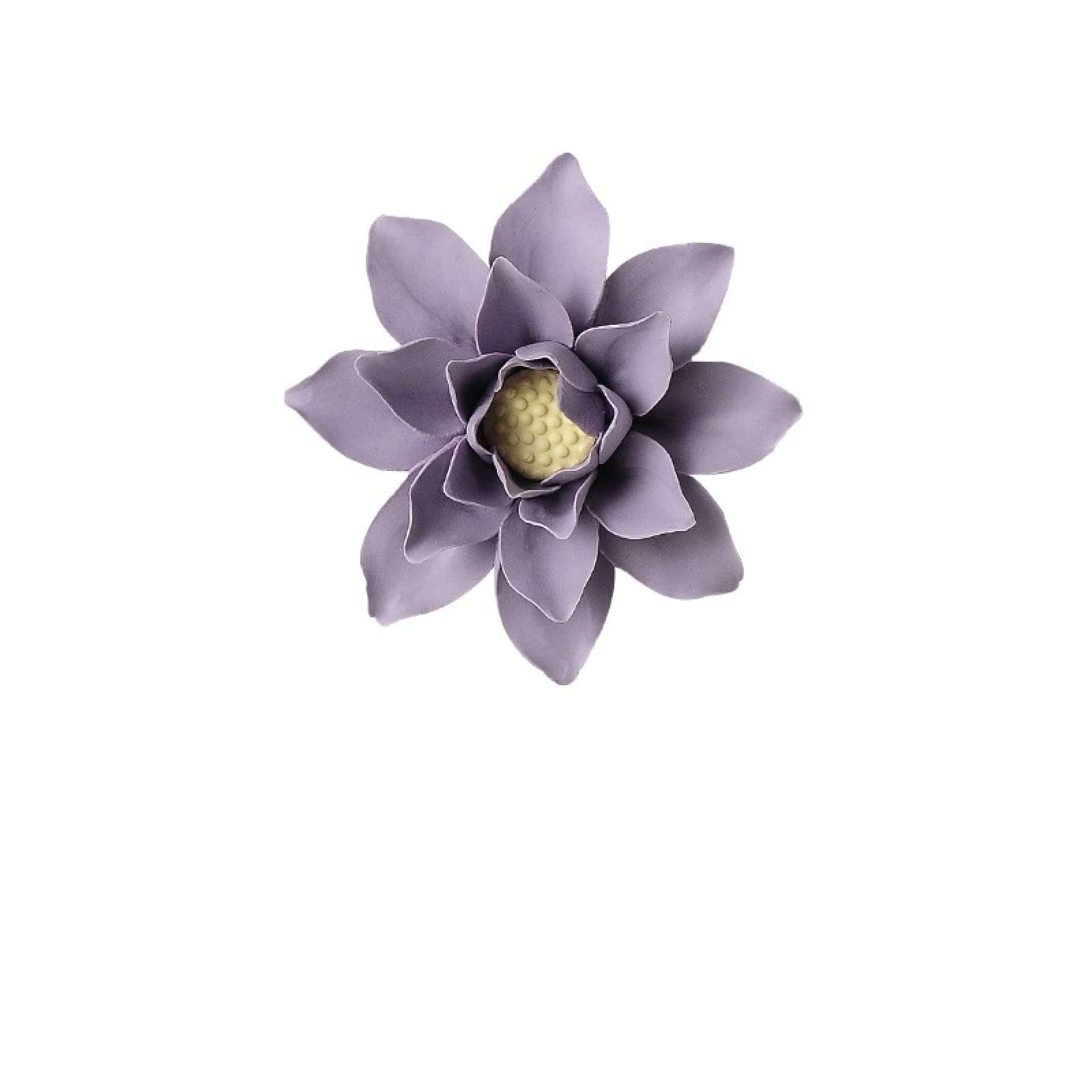 Decrzpb Purple Handcrafted Ceramic Magnolia Flower Wall Hanging Decor Artificial Sculpture 3D Wall Ornament Arts Wedding Gift