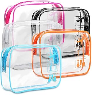 Clear Toiletry Bag, F-color 5 Pack TSA Approved Toiletry Bag Quart Size Bag