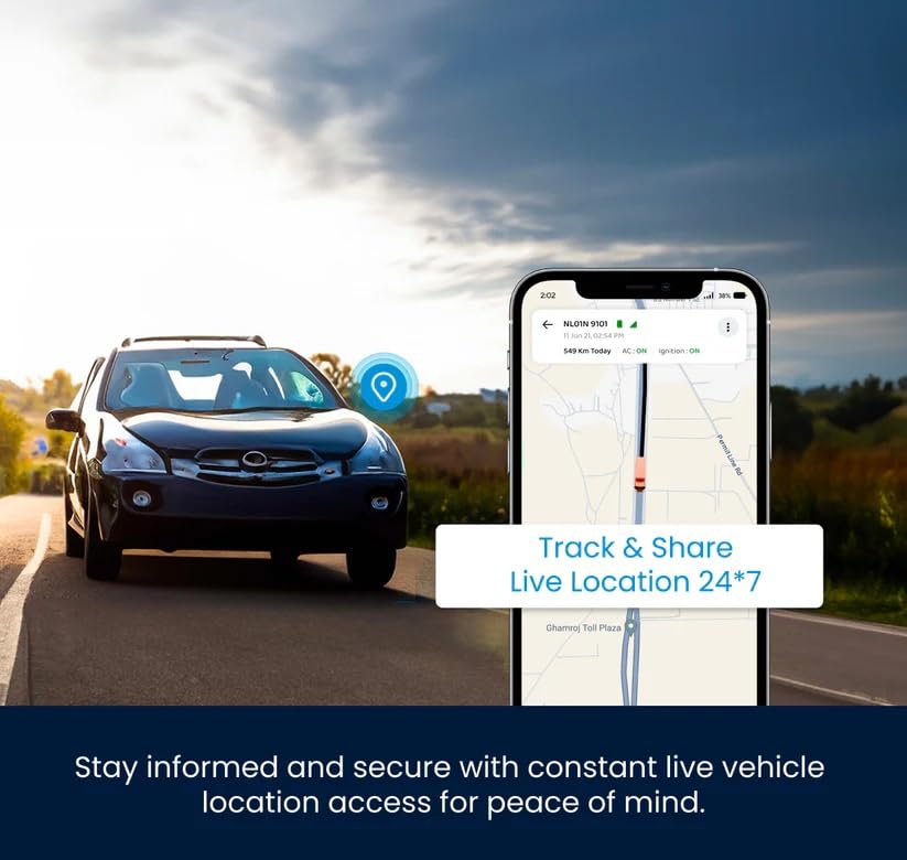 Image of Wheelseye Vehicle GPS Tracking Device with Free 1 Year App Subscription with Remote Lock, Live Tracking & Geofencing - SIM Card Included - Compatible with Cars and Bikes