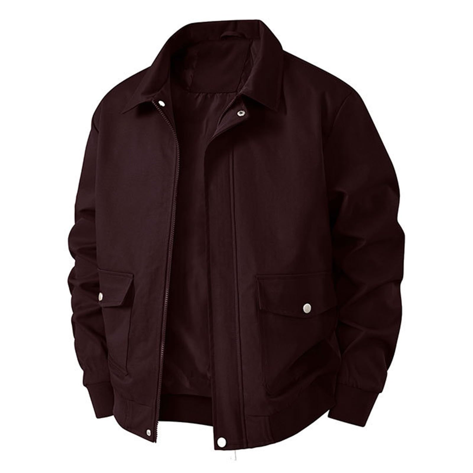 Generisch Arbeitsjacke Herren CollegeJacke Bomberjacke Übergangsjacke Mit Reißverschluss Softshelljacke Mit Taschen Freizeitjacke Einfarbig Windbreaker Locker Herrenjacke Herbstjacke