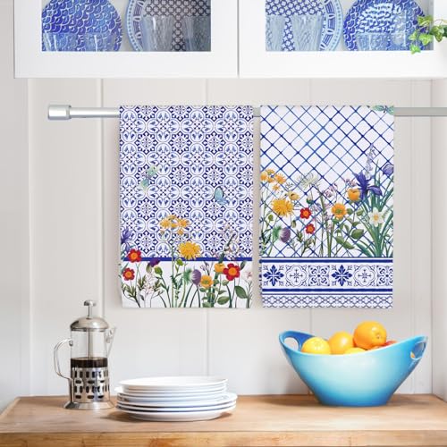Arquiel Retro Wildflower Kitchen Towel 100% Cotton Quick Dry Dish Towels 48 x 70CM - Image 3