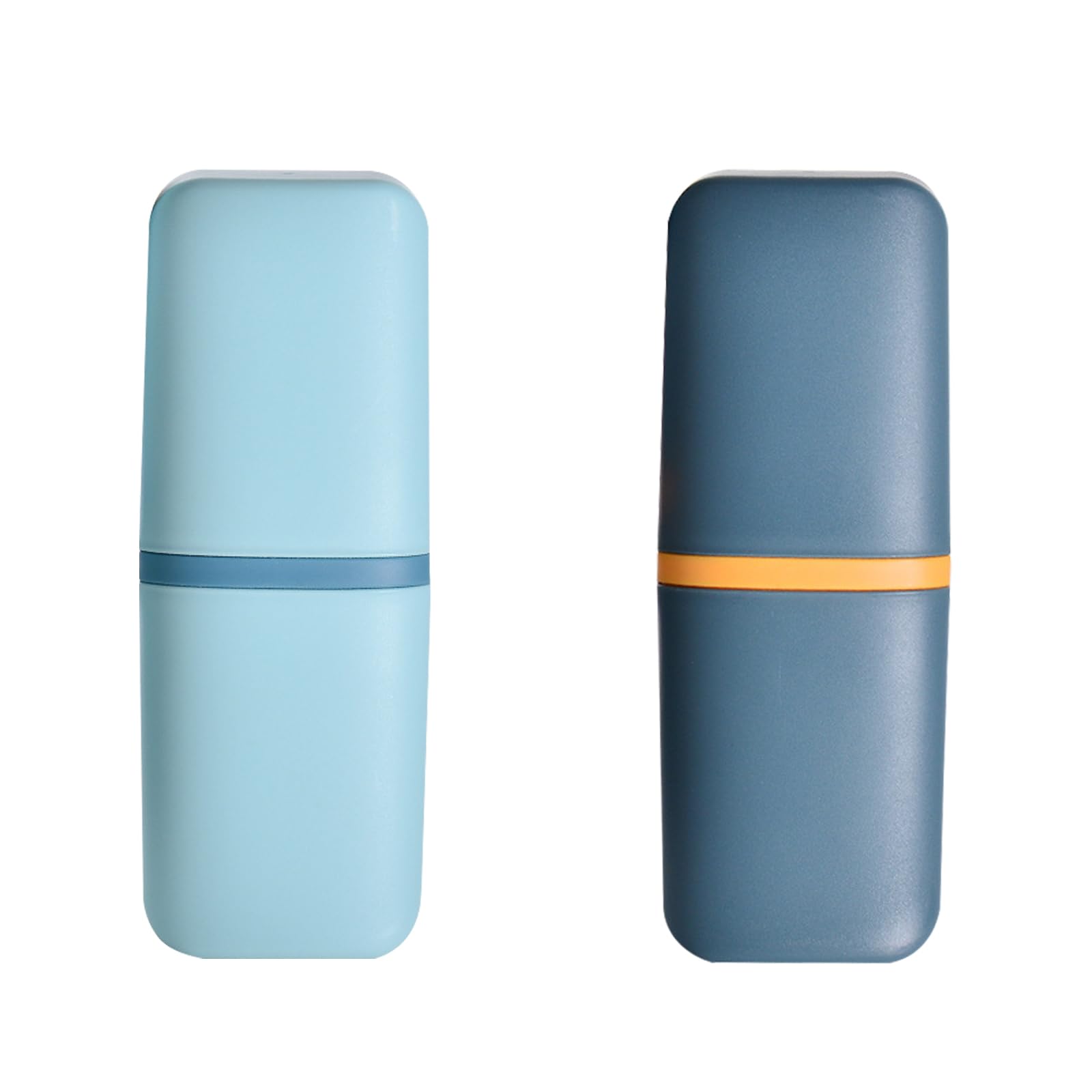 Lot de 2 porte-brosses à dents de voyage en plastique vert et bleu Huakaile