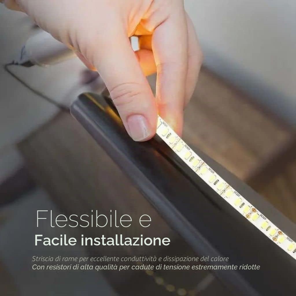 V-TAC Striscia Led da Interno SMD 5730 20W - 5 Metri - Striscia LED Adesiva per Casa, Cucina, Camera, Ambienti Interni - Colore della Luce Bianca Fredda 6500k - Strisce LED Alta Luminosità - 12V