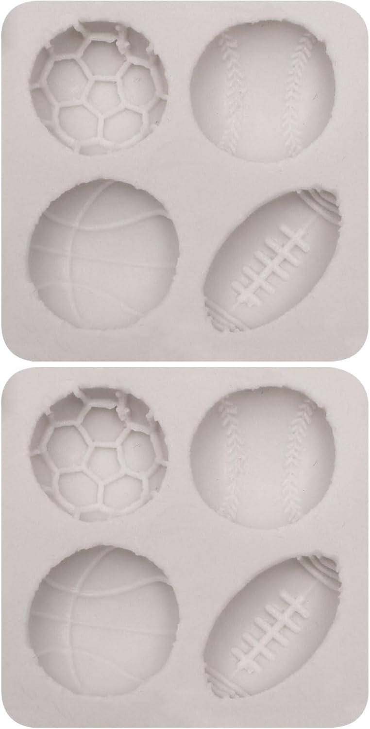 Ball Cake Silicone Molds Football Basketball Baseball Rugby Soccer Silicone Molds for Chocolate Sugar Candy Sports Ball Theme Cake Decoration DIY CakPudding Ice Cream Set of 2 - Image 9