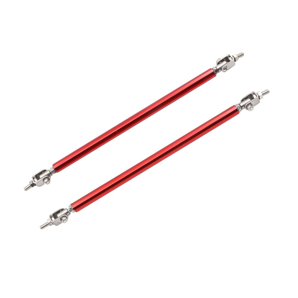 HERIS 2pcs Adjustable Red 7.87"-13" Front Lip Strut Rod Bumper Splitter Universal Tie Support Bars