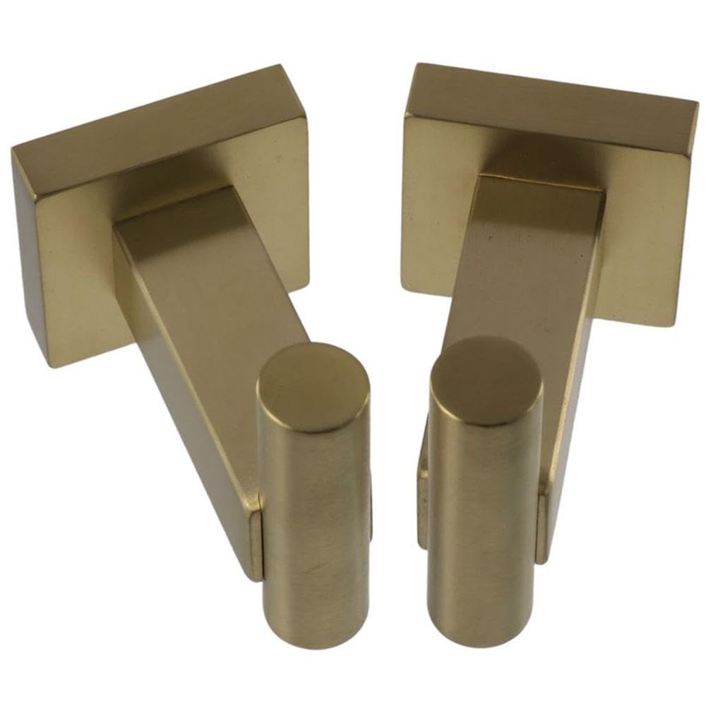 Upluckey 2 Pack Brushed Gold Towel Hooks Wall Mounted 304 Stainless Steel Coat Hook Heavy Duty Square Robe Hanger for Bathroom - Image 4