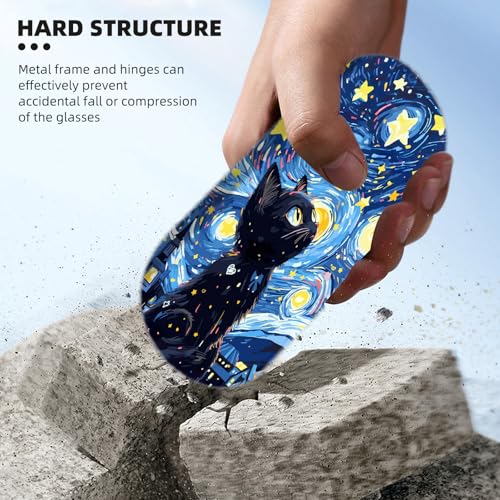 Image of Hard Shell Eyeglasses Case, Travel Portable Protective Glasses Cover Box for Men and Women with Cleaning Cloth