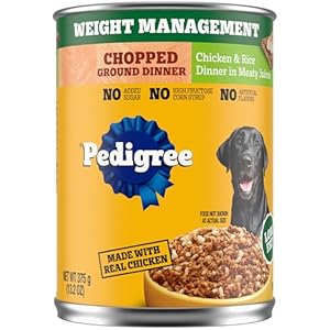 Pedigree Chopped Ground Dinner Weight Management Wet Dog Food Chicken & Rice Dinner in Meaty Juices, 13.2 oz. Cans 12 Count Pedigree Chopped Ground Dinner Weight Management Wet Dog Food Chicken Rice Dinner in Meaty Juices 132 oz Cans 12 Count