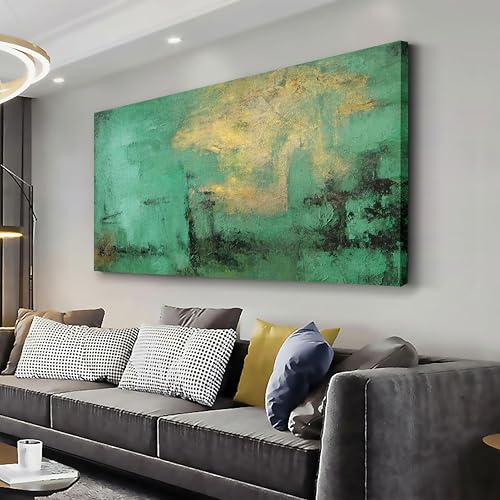 Home Decor Abstract Art Retro Wall Art Green and Gold