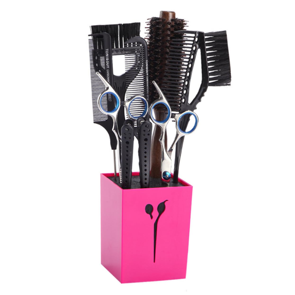 Gogogmee Practical Slots Scissors Holder Box Hairdressing Tools Storage Hair Salon Supplies Organizer