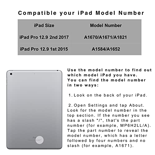 Lenrich Ipad Pro 12.9 Keyboard Case 2017 2Nd 2015 1St Generation,360 Rotatable Wireless Keyboard Smart Folio 180 Swivel Stand Hard Shell Cover Auto Sleep/Wake Up Rose Gold #TOP1