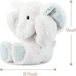 TCBunny Bébé Elephant Bedtime en peluche d'animaux farcis cadeau de jouet 11", Les enfants (blancs)