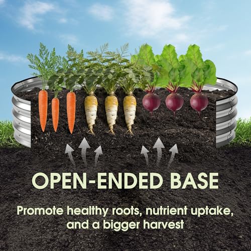 Image of NEWBULIG Galvanized Raised Garden Bed Outdoor, 6x3x1ft Metal Planter Box for Vegetables Flowers Herbs, Heavy-Duty Oval Raised Flower Bed for Gardening, Open Bottom, Easy Assembly, Safe Edges