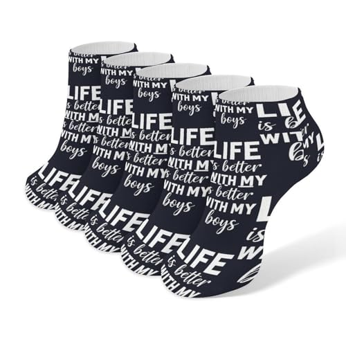 Women’s Ankle Socks 5 Pairs Soft Crew Everyday Non-Slip Walking Workout - Main Image