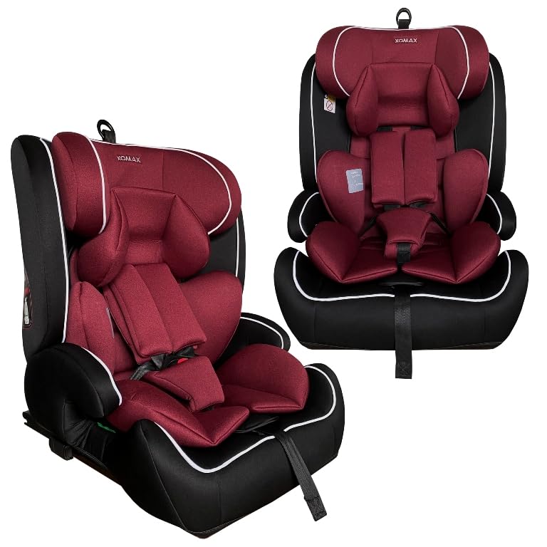 XOMAX HC02S Seggiolino auto con ISOFIX, 9-36 kg (circa 15 mesi - 12 anni), in crescita, certificato ECE R129, poggiatesta regolabile in altezza, cintura a 5 punti, rialzo del sedile, rivestimento