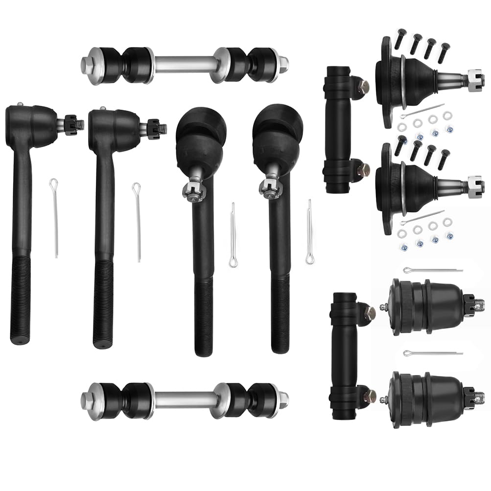12PC Front Suspension Kit for Buick 225 LeSabre Roadmaster for Cadillac Brougham Fleetwood for Chevy for Oldsmobile for Pontiac Bonneville Tie Rod Ends Sway Bar Ball Joints Auto Parts