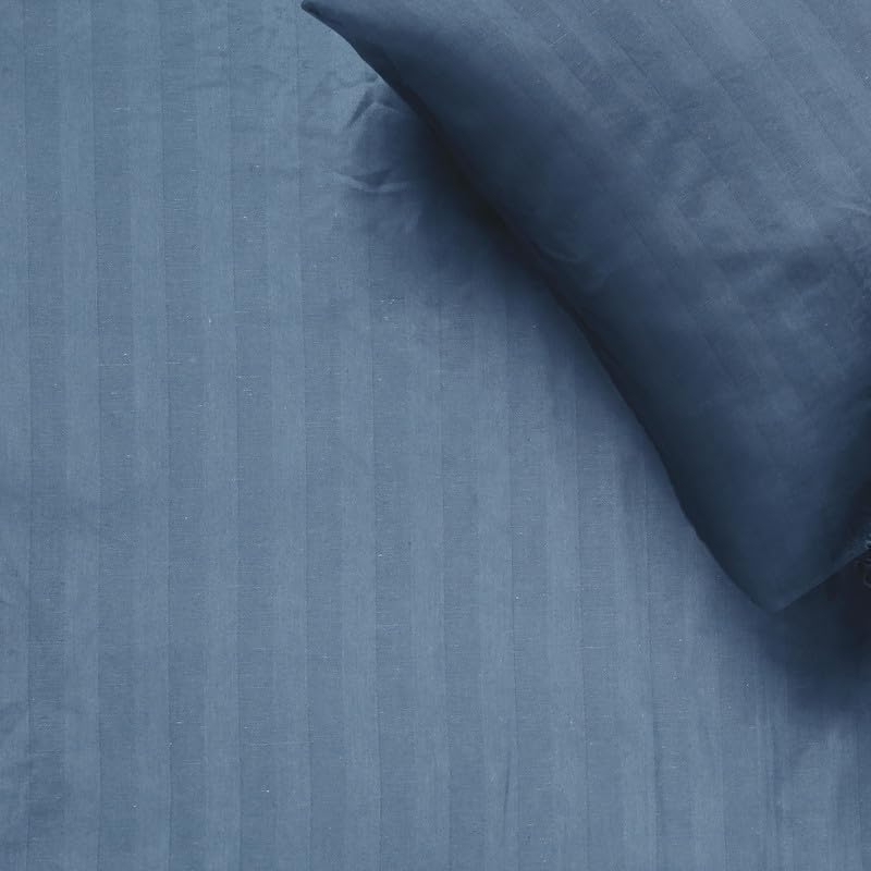 Image of Naksh Coastal Retreat Collection 100% Cotton 210 TC Plain Elastic Fitted Bedsheets Super King Size 78 x 72 in, Indio | 1 Elastic Bedsheet King Size Cotton & 2 Pillow Covers |Super King Size Bedsheet