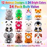 KissFuture 24 PCS Animal Squishy Toys, Treasure Box Prizes, Party Favors for Kids, Goodie Bag Stuffers, Pinata Stuffers for Kids, Classroom Prizes, Birthday Gifts for Boys & Girls — image 8