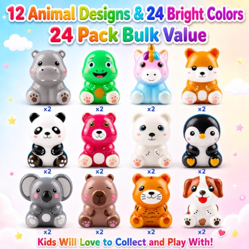 KissFuture 24 PCS Animal Squishy Toys, Treasure Box Prizes, Party Favors for Kids, Goodie Bag Stuffers, Pinata Stuffers for Kids, Classroom Prizes, Birthday Gifts for Boys & Girls by KissFuture - Used condition - Image 8