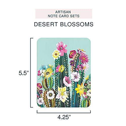Image of Studio Oh! Artisan Blank Note Cards by Studio Oh! - Desert Blossoms - Pack of 8 - 4.25 inch x 5.5 inch Printed Textured Art Paper Embellished with Foil Stamping Cards and Envelopes