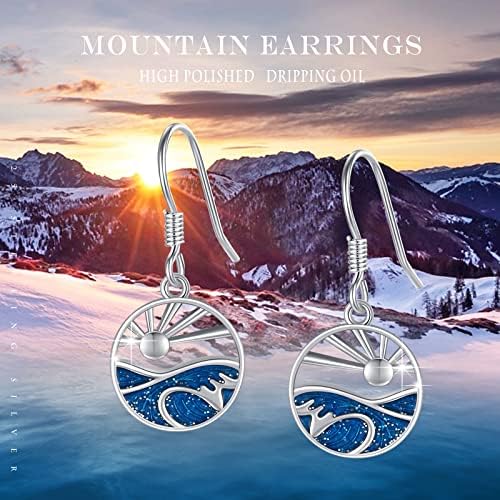 Wave Earrings 925 Sterling Silver Blue Wave Drop Earrings Ear Hook Earrings Ocean Jewelry Birthday Gifts for Women Girls