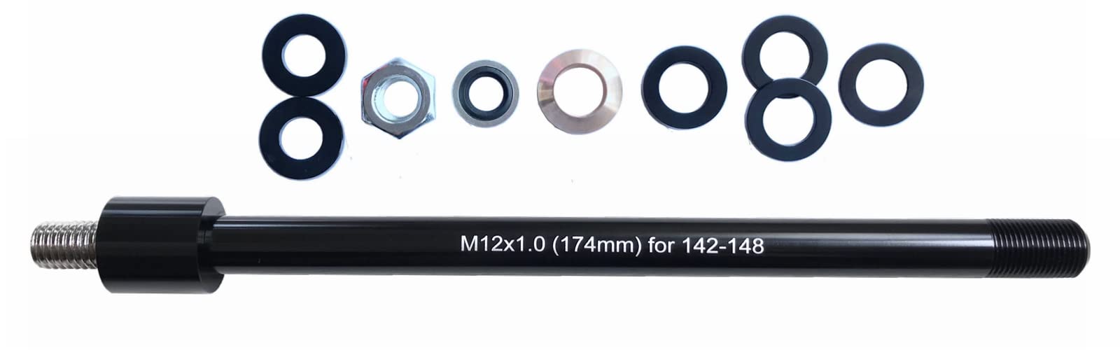 12MM Thru Axle Adapter for Bike Trailer Hitch 1.0 1.5 1.75 TP Compatible with 142-148 Hub Size Different Shalft Length for Choose