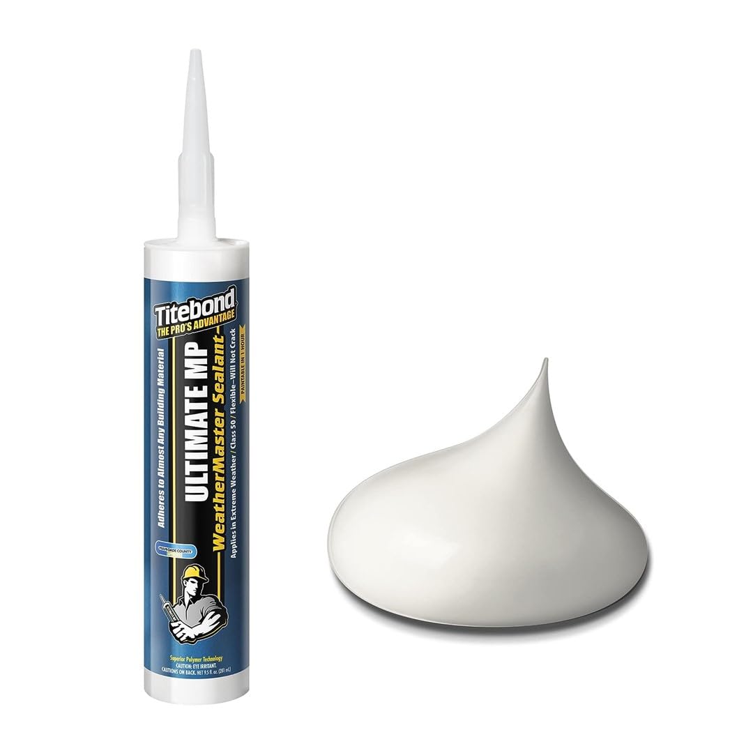 Titebond WeatherMaster Ultimate MP All-Weather Hybrid Sealant, White – Multipurpose Exterior Caulk, Flexible, UV-Resistant, Seals Wood, PVC, Metal, Glass – 71011, 9.5 Oz. Cartridge