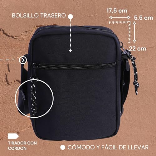 Coronel Tapioca - Bandoleras Hombre - Bolso Hombre - Bolso hombre bandolera - Bolso Bandolera hombre - Bandolera piel hombre para uso diario, casual, viaje o negocios - imagen 4