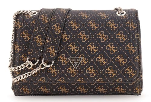 Sac GUESS Noelle II marron à rabat une finition de haute maroquinerie