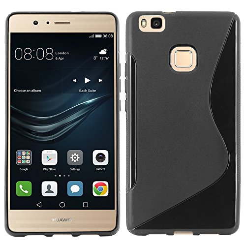 ebestStar - Cover Compatibile con Huawei P9 Lite, G9 Lite Custodia Protezione S-Line Design Silicone Gel TPU Morbida e Sottile, Nero [Apparecchio: 146.8 x 72.6 x 7.5mm, 5.2'']