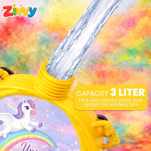 Image of Yellow Holi Pichkari Water Gun Toy for Kids| Holi | Water Gun| Pichkari for kids | 3-Liter Water Tank | Long-Range Water Spray Pistol | Best Gift for Boys & Girls