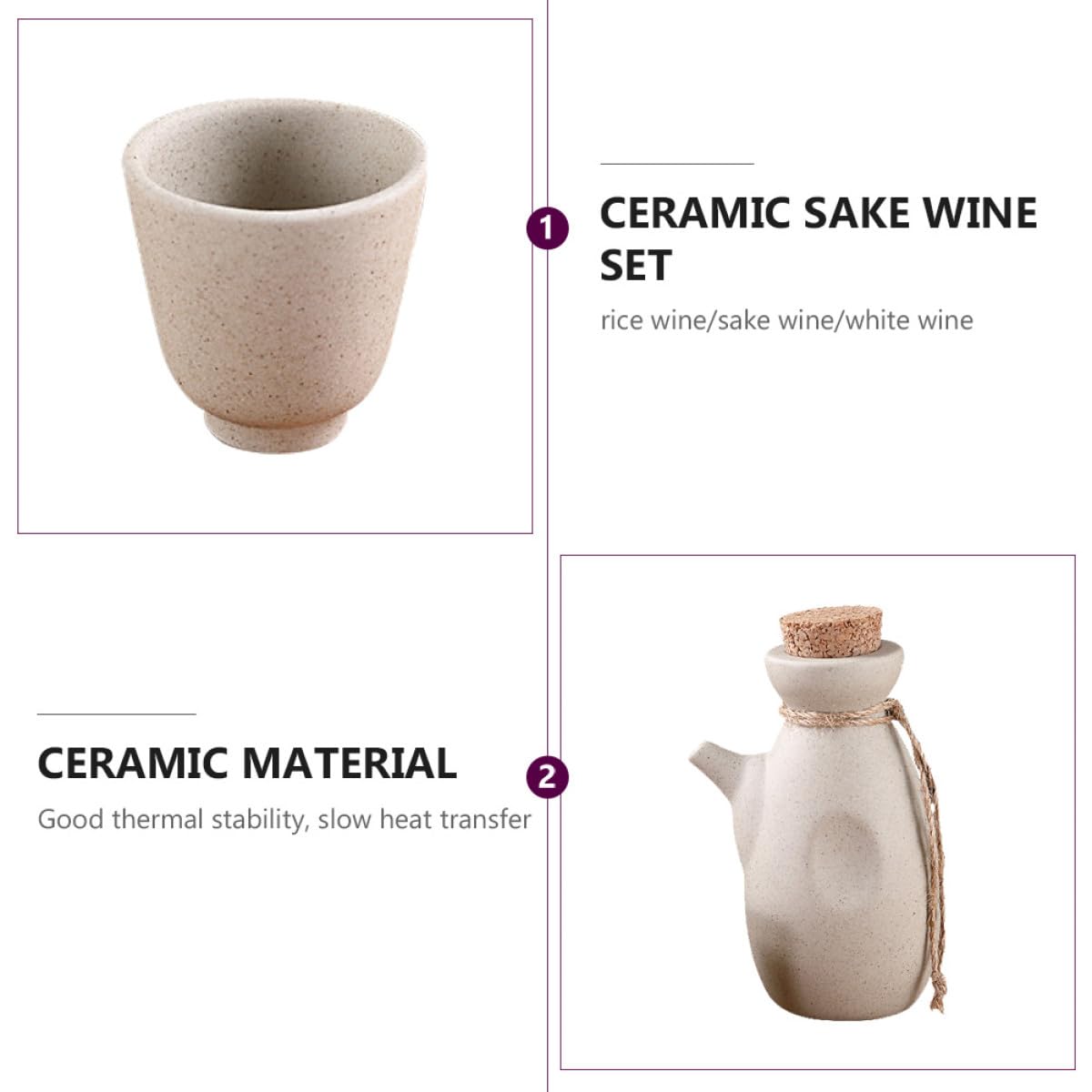 Set Sakè Giapponese in Ceramica 300ml 4 Bicchieri Atmosfera Natalizia