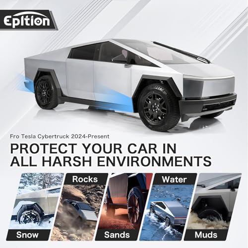 Image of 2025 Upgraded Custom Fit for Tesla Cybertruck 2023 2024 2025 Flexible Mud Flaps TPE Splash Guards (No Drilling) 3D All Weather Mudflaps with Hardware Accessories,Set of 4PCS, Front and Rear