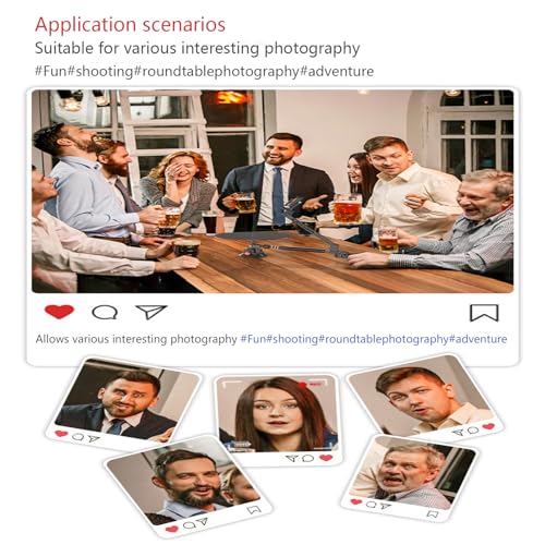 Image of Foldable Panoramic Rotating Shooting Platform,Rotating Camera Slider 360 Photo Booth Professional Video Equipment Video Rotating Platform for Filmmakers Videographers