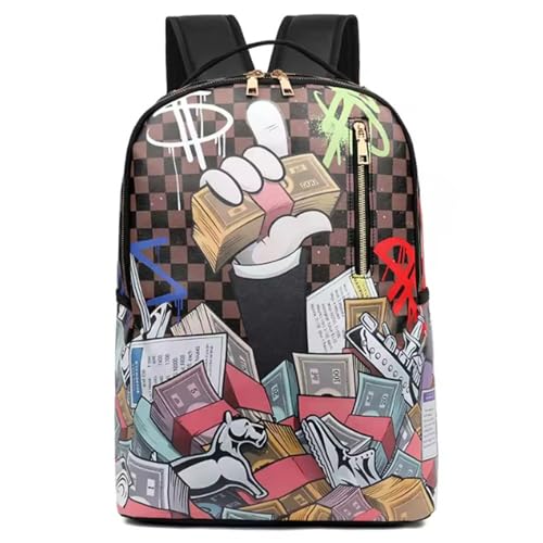 Cartoon Graffiti Backpack, Fashion Laptop Bag for Men & Women, Travel-Ready, Durable Travel/Work Backpack