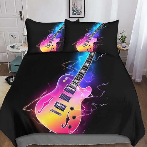 Housse de couette guitare LUMZAG pour sublimer la décoration de chambre d'un ado musicien