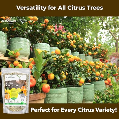 Image of GARDENWISE Professional Citrus Fertilizer + Vital Micronutrients; Perfect Balanced NPK for All Citrus; for Indoor and Outdoor Plants; Orange, Lime, Avocado and Lemon Tree Fertilizer (2 QUARTS)