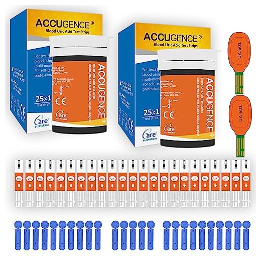 ACCUGENCE Tiras de prueba de Ácido úrico, 50 Tiras de Prueba de Ácido úrico y 30 lancetas. Adecuado para ACCUGENCE PM900