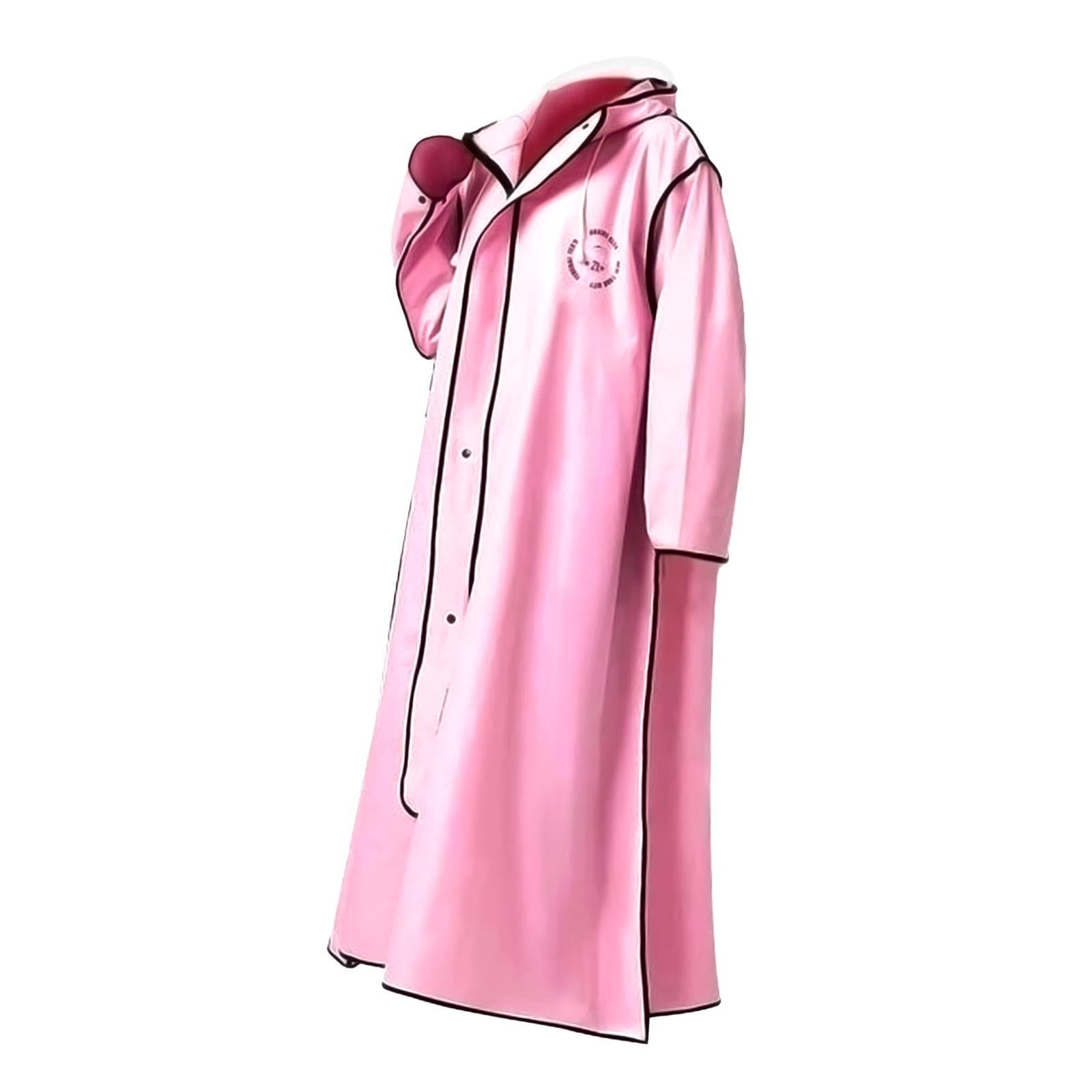 BNF Women Raincoat Rainwear Portable Full Rainproof Reusable Rain Coat Pink XL | Sporting Goods | Outdoor Sports | Camping & Hiking | Clothing | Other Camping, Hiking Clothing-image-42