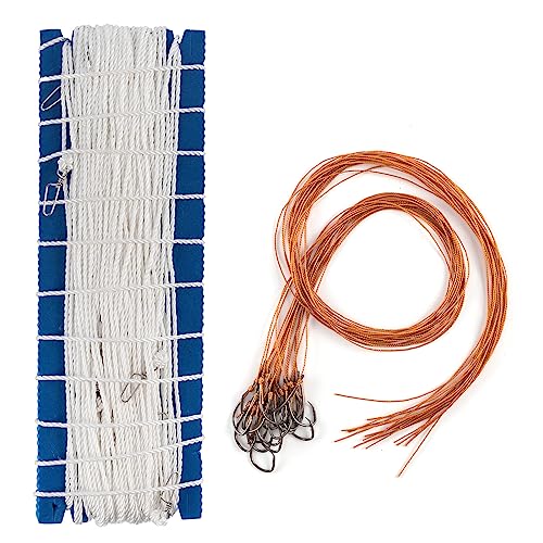 Dr.Fish 100/295ft Trotline Fishing Set up 20/60 Hooks Twine PreRigged Snaps Leader for