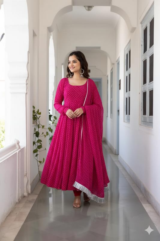 Image of Women's Georgette Anarkali Gown with Dupatta Set | Festive | Traditional | Wedding 190 Aarohi