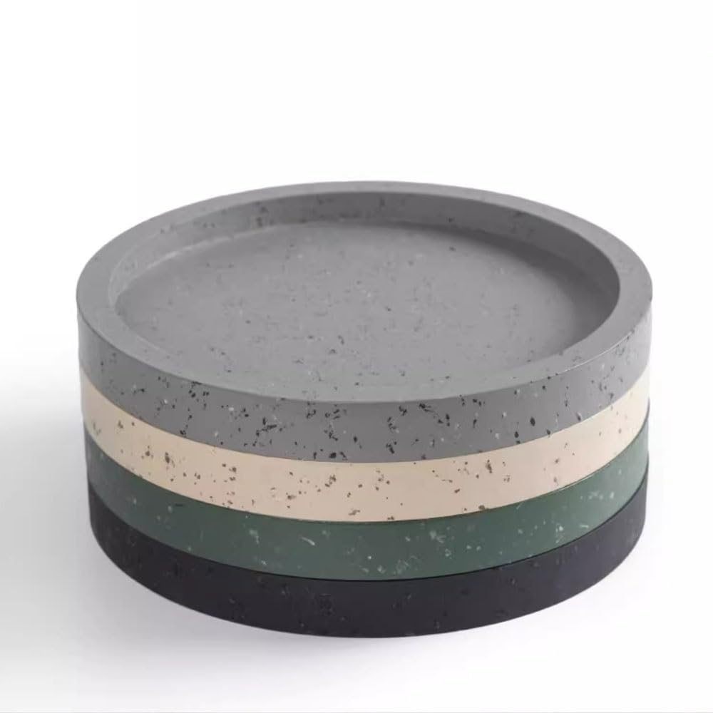 Versatile Sottovaso grande in resina, sottovaso rotondo(Nero,Piccolo)