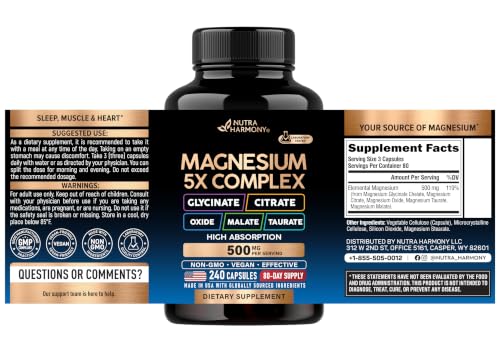 Image of Magnesium Complex - Glycinate, Citrate, Malate, Taurate, Oxide - 240 Caps