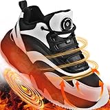 Heated Shoes for Men Rechargeable, Heating Sneakers for Women, 4000mAh Electric Self Heating Shoes Up to 20 H, Camping Foot Warmers for Outdoors Work Fishing Hunting Skiing Cycling (Gray, 8.5)