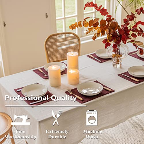 image for Home Brilliant Red Placemats Set of 8 Cloth Placemat for Holiday Heat 