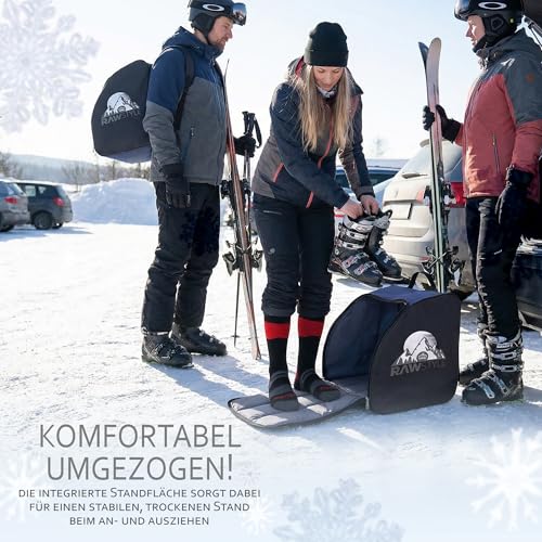 Rawstyle Skischuhtasche Skistiefeltasche Rucksack Helm für Hart-Soft-Boots Inliner Bootbag Tasche Modell 2 (schwarz-Bordeaux)