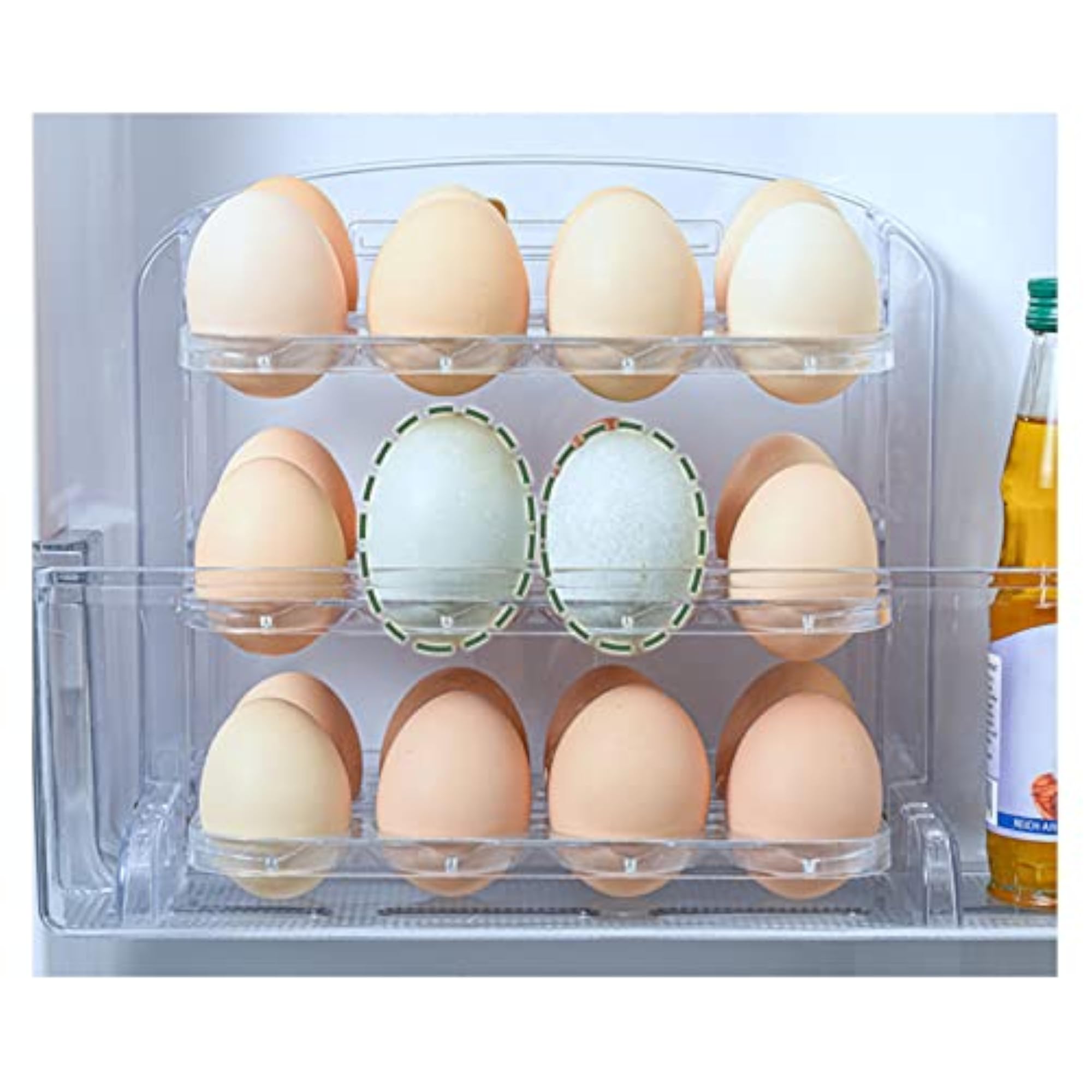 Egg Storage Container, 3 Layers Space Saving Holder