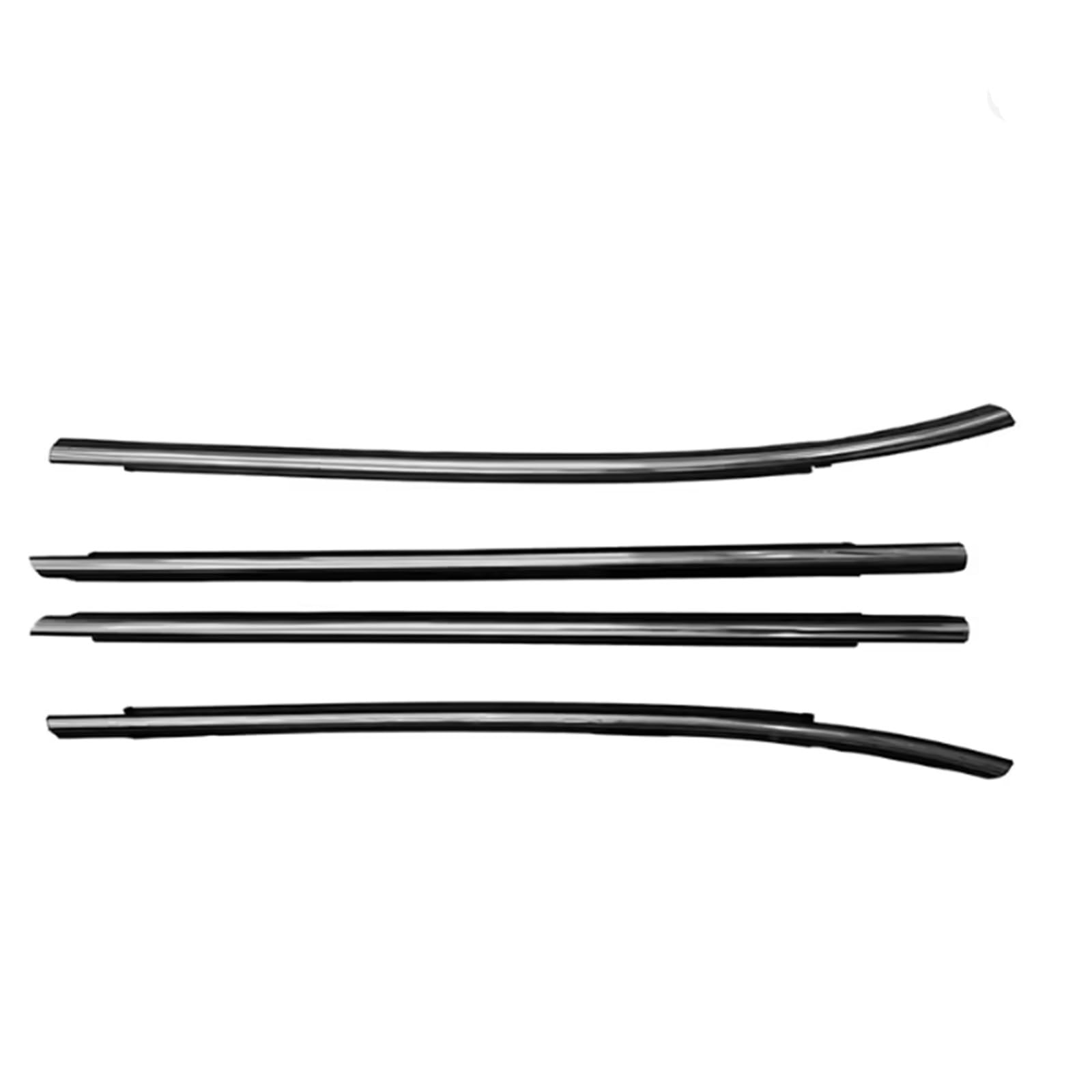 Crjimx Chrome 4Pcs Car Outer Windows Rubber Weatherstrip Pressure Sealing Strip For Hyundai For Tuscon Ix35 2010-2015 Hatchback(Chrome)