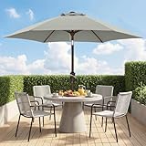 ABCCANOPY 7.5FT OutdoorPatio Umbrella, UV Protection Table Umbrella w/Crank for Easy Set Up, Suitable for Garden, Lawn, Deck & Backyard (Gray)